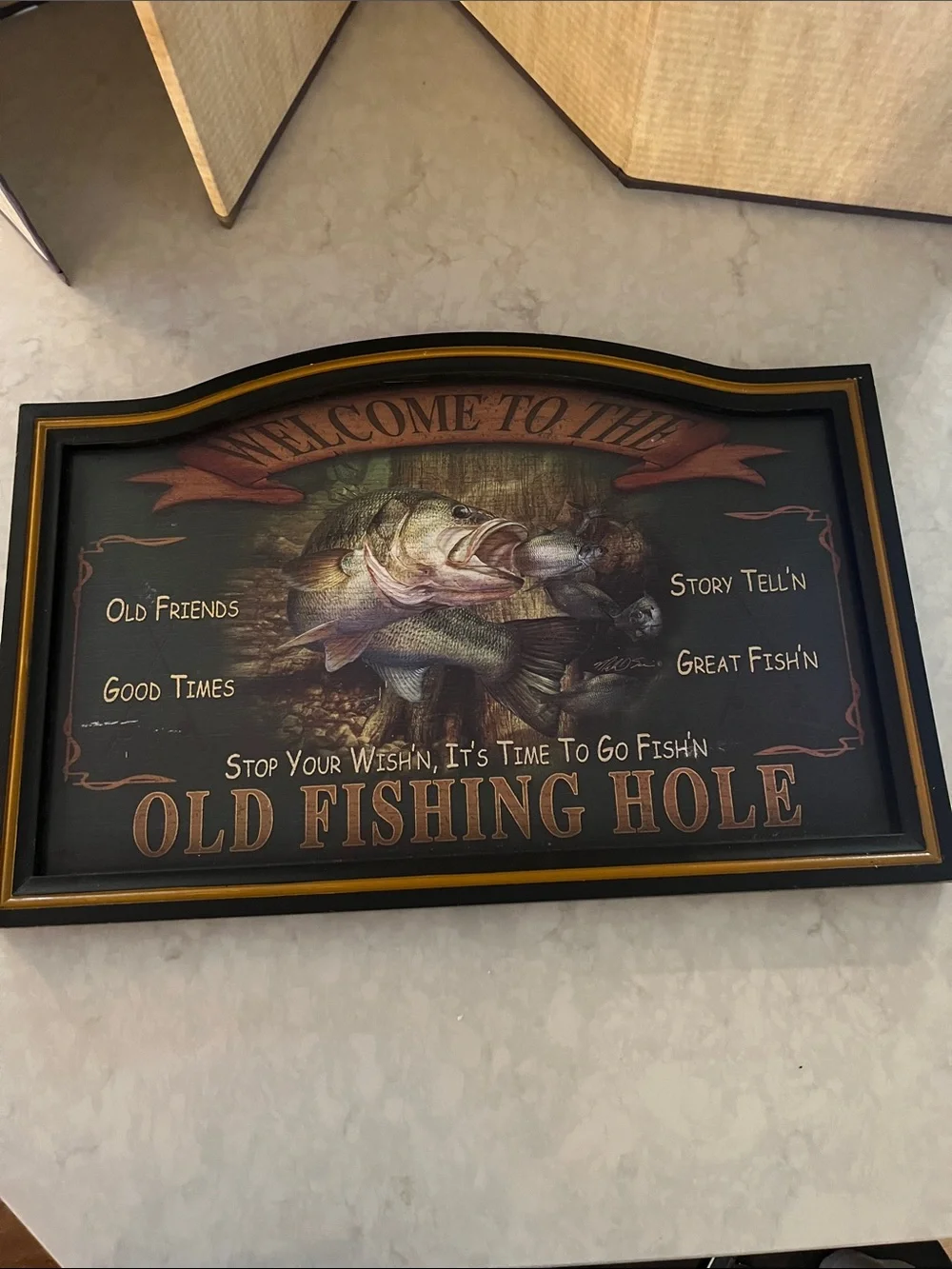 American Sportsman Sign Company Fishing  Themed Wall Art Sign Wooden 24” x 16”